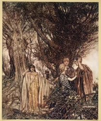 ...Bist du sicher, dass wir wach sind? Es scheint mir, dass wir noch schlafen, wir träumen, Illustration aus 